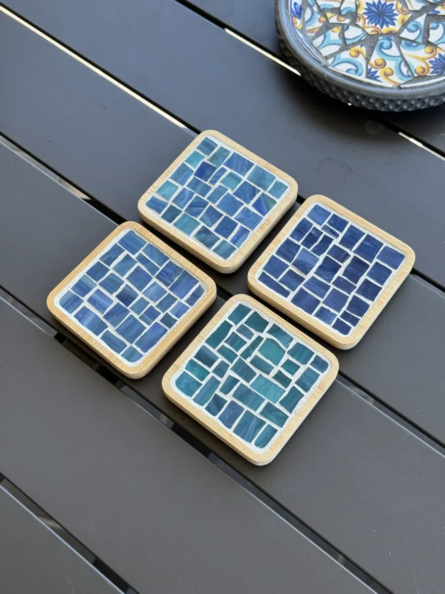 Mosaic Blue Coasters