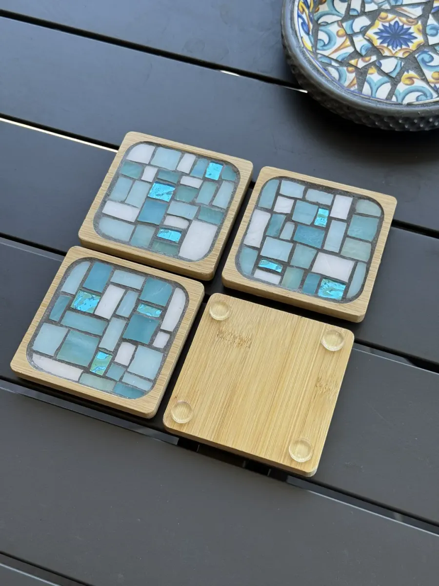 Mosaic Light Blue Coasters - Image 2
