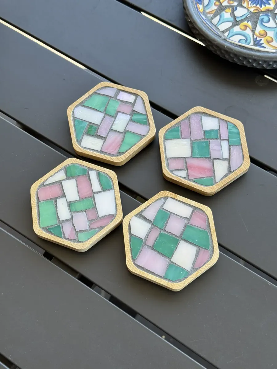 Mosaic Hexagonal Coasters
