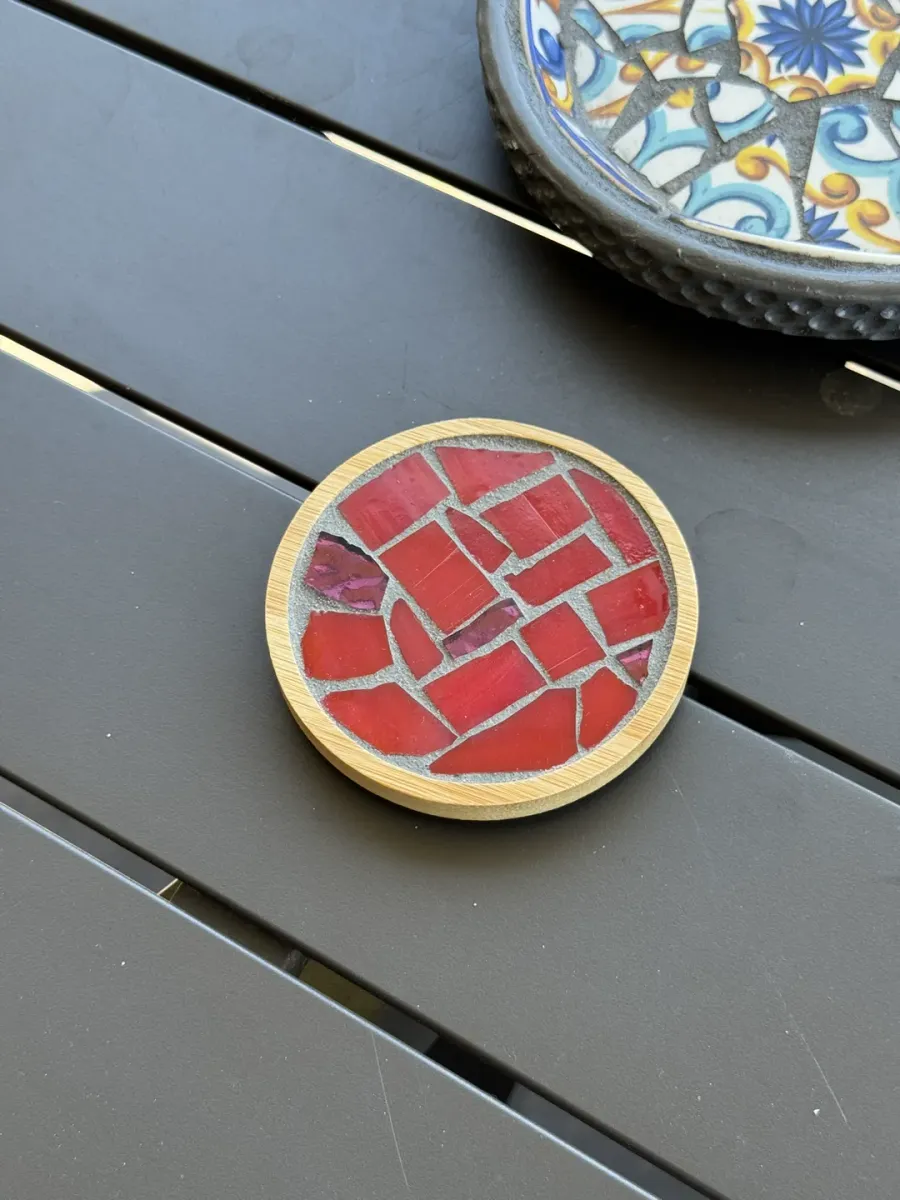 Mosaic Fire Red Coaster