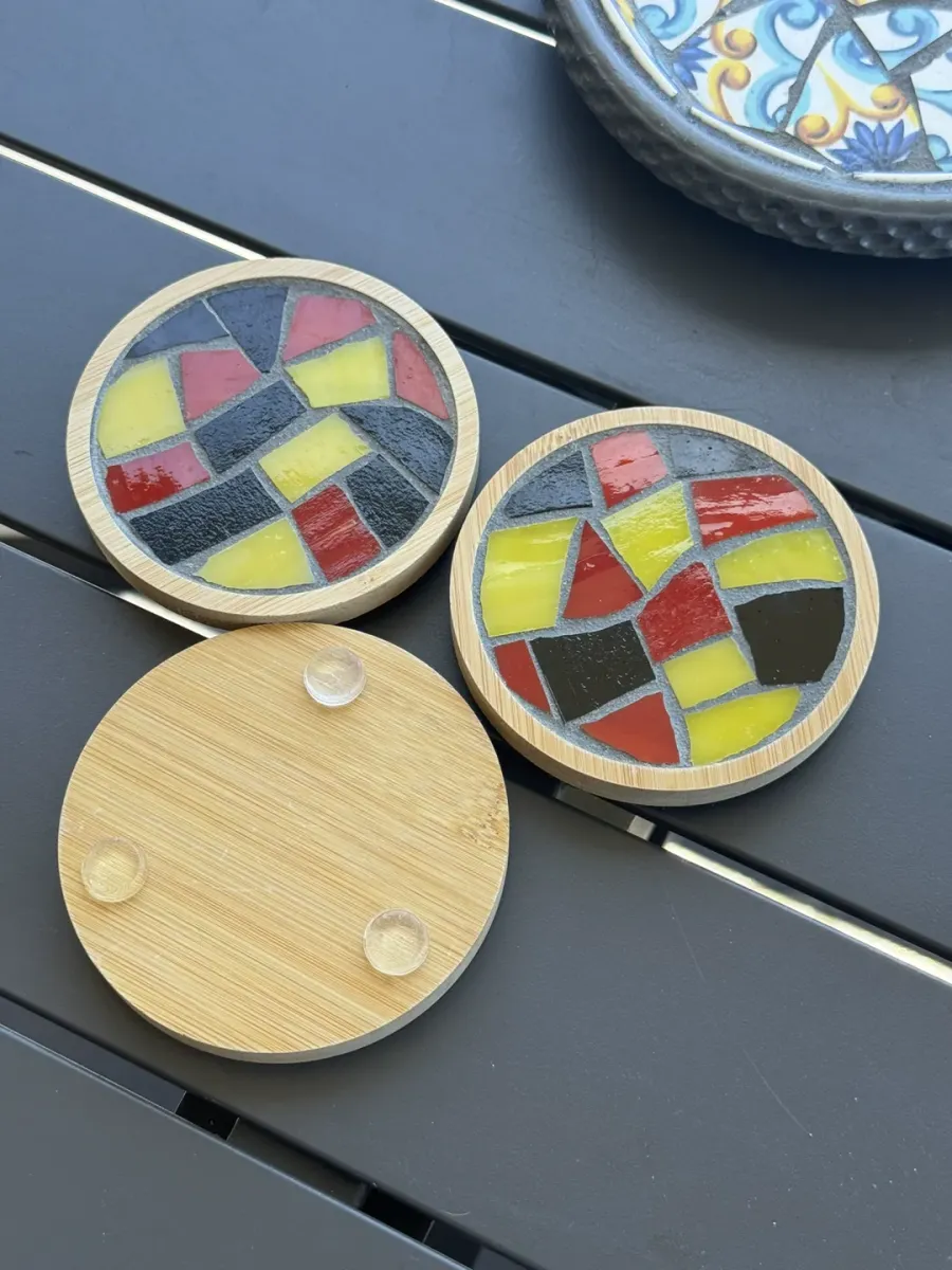 Mosaic Bold Red Coasters - Image 2