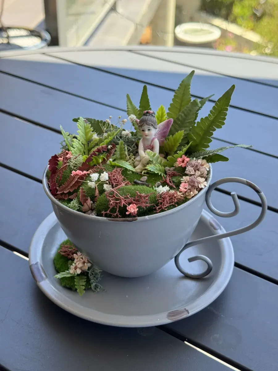 Miniature Fairy Garden Teacup Scene