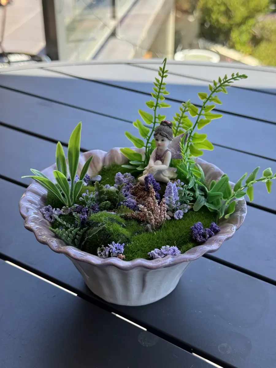 Miniature Fairy Garden Teacup Scene