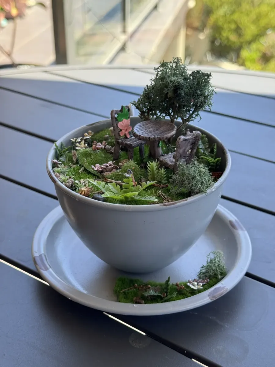 Miniature Woodland Teacup Garden Scene